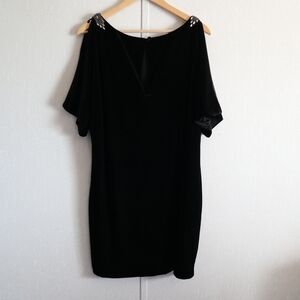 Adrianna Papell Black Dress with Silver Accents